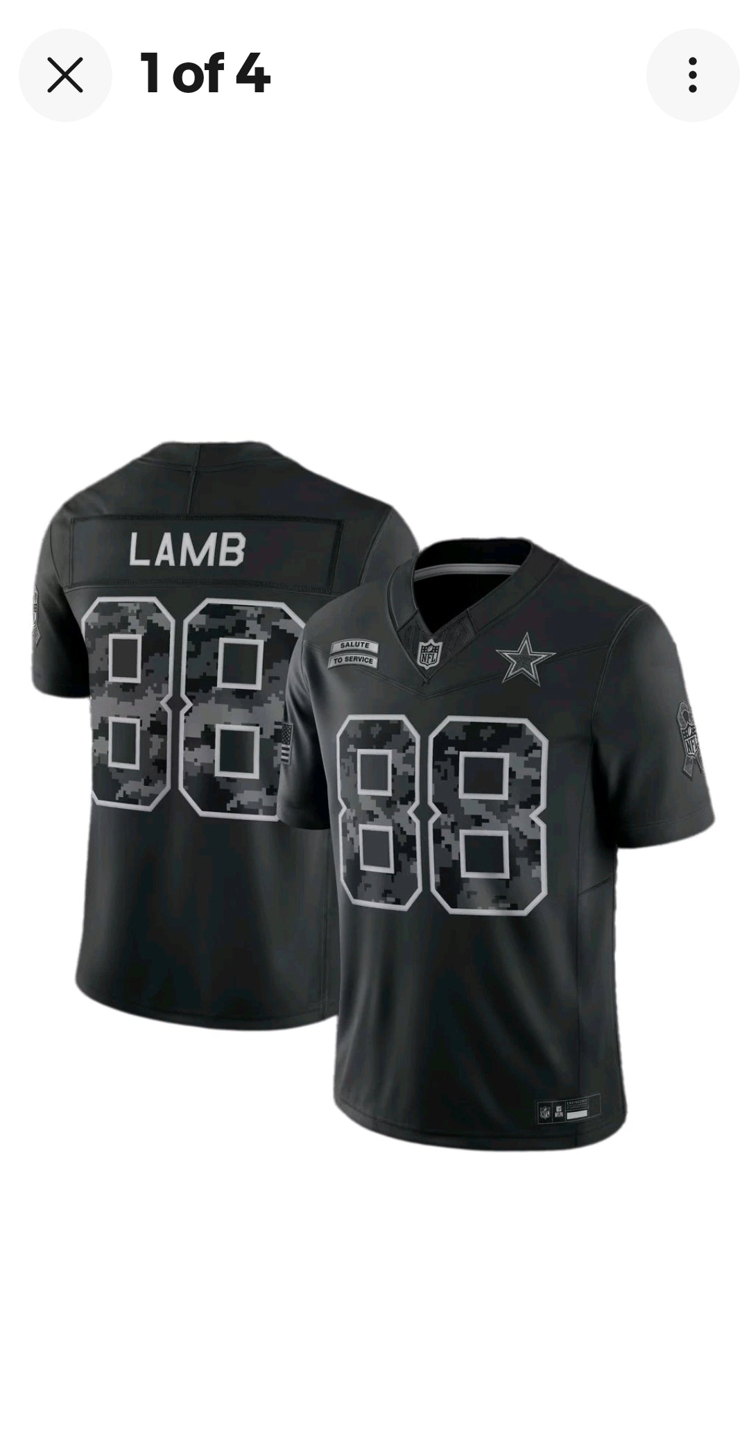 Lamb #88 Black Football Jersey