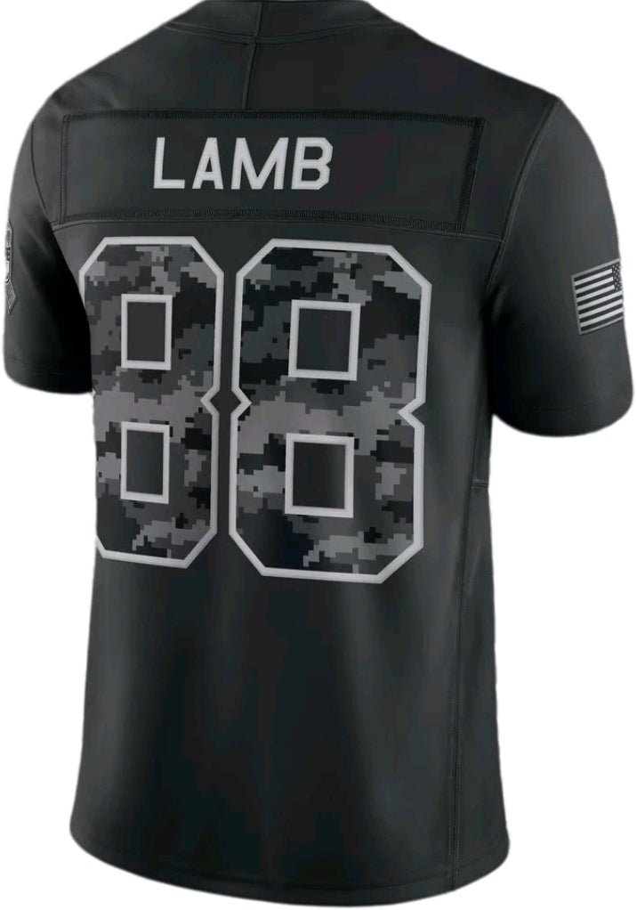 Lamb #88 Black Football Jersey