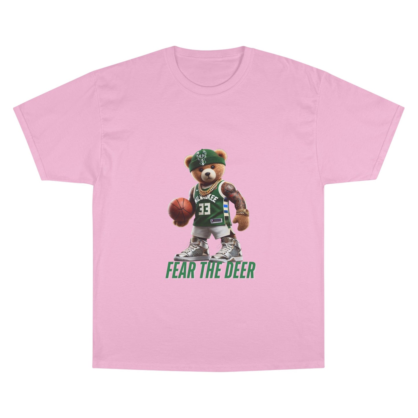 Champion T-Shirt with Fear the Deer Design for Sports Lovers, Gift for Basketball Fans, Casual Wear, Team Spirit Shirt