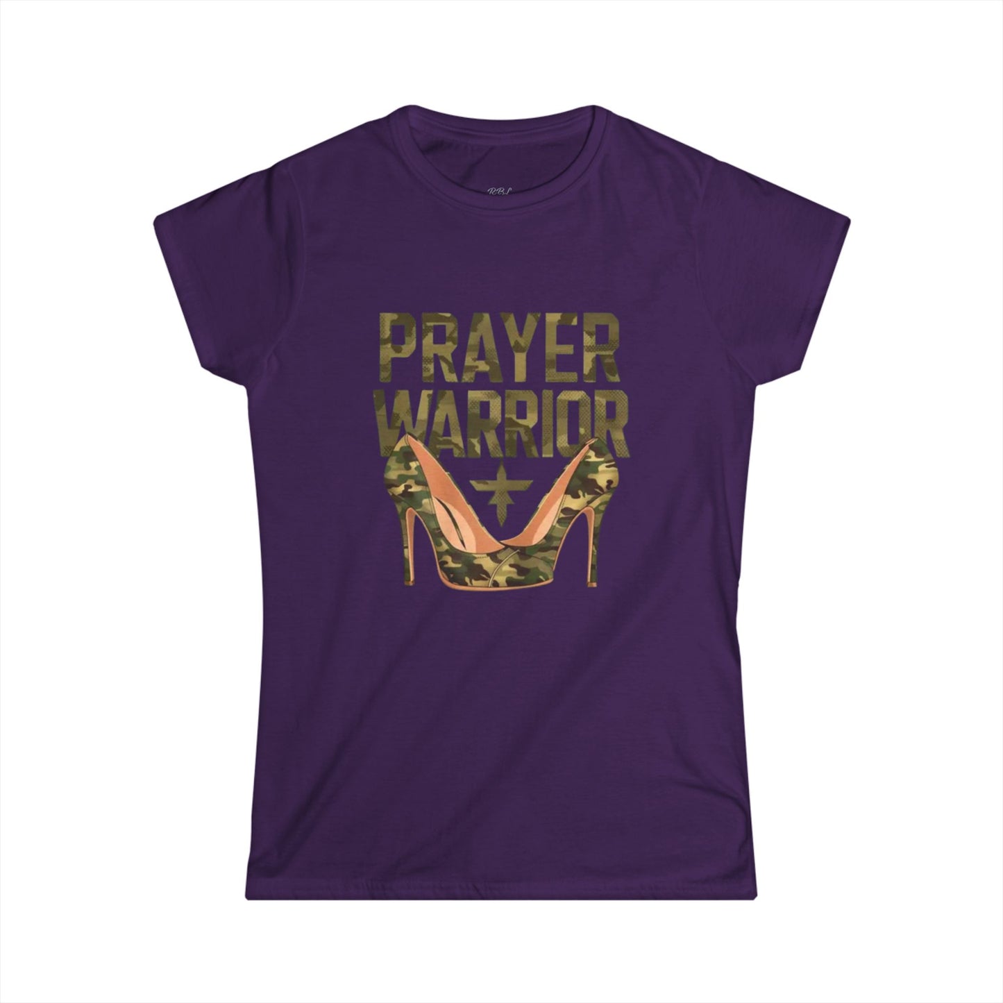 Prayer Warrior Women's Softstyle Tee - Camo High Heels Graphic Shirt