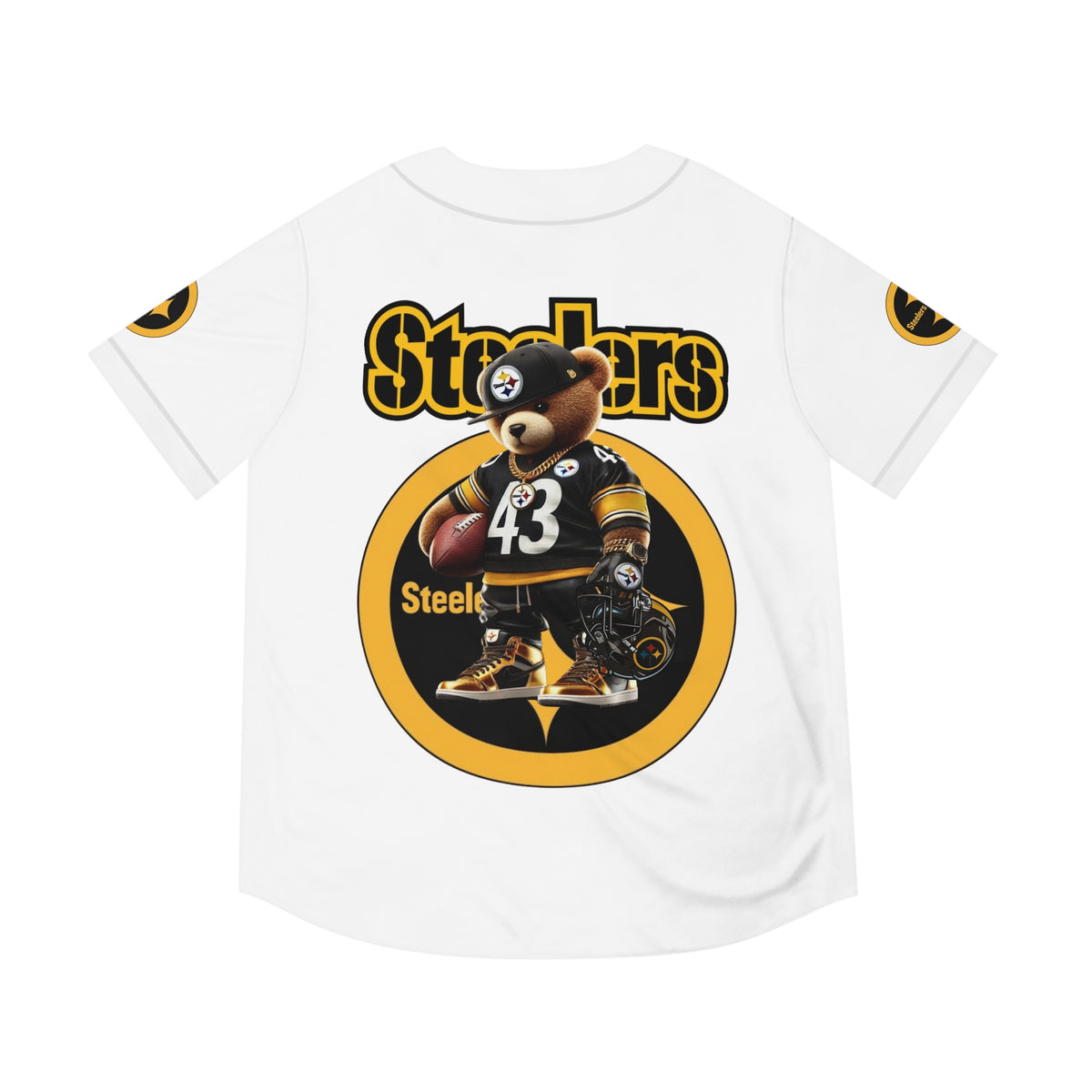 Steelers Stylish Men's Baseball Jersey, Casual Sports Shirt, Perfect for Game Day, Fan Apparel, Gift for Sports Enthusiasts, Summer Wear