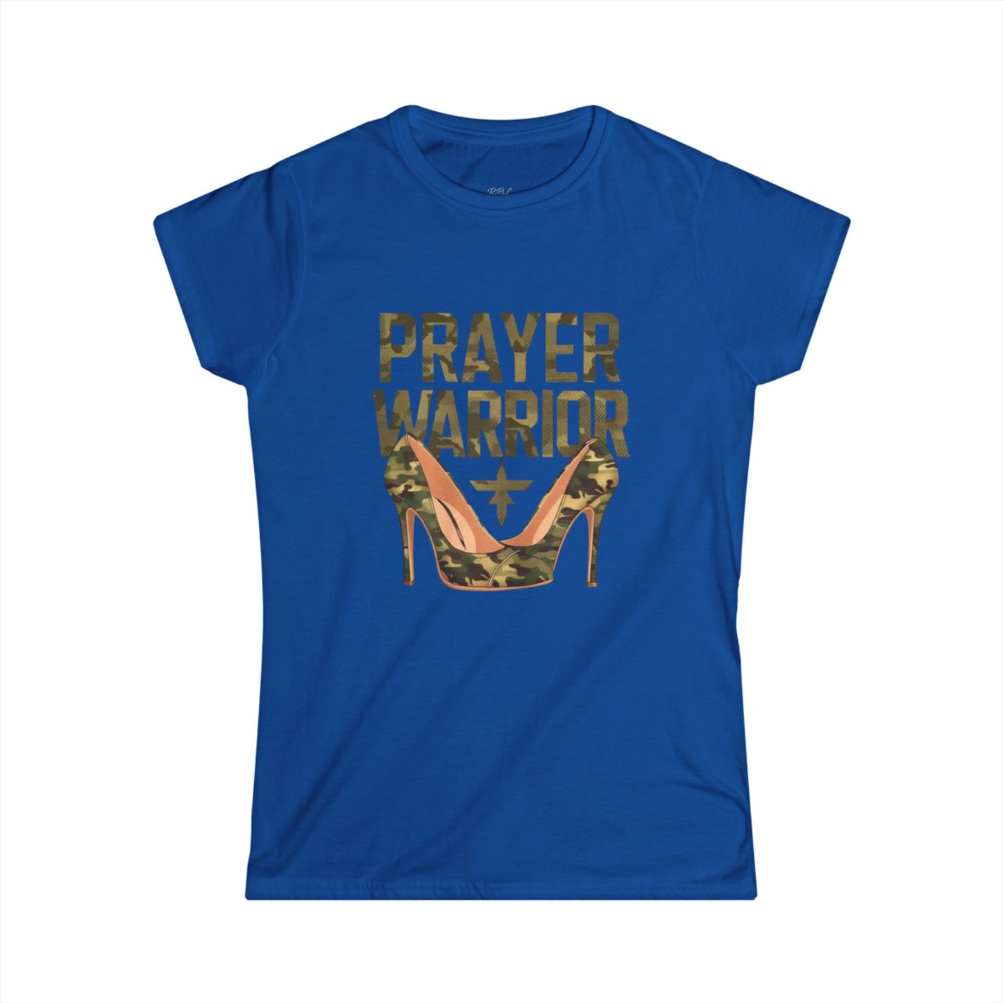 Prayer Warrior Women's Softstyle Tee - Camo High Heels Graphic Shirt