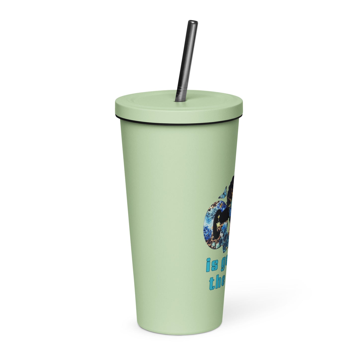 God is Good Insulated tumbler with a straw