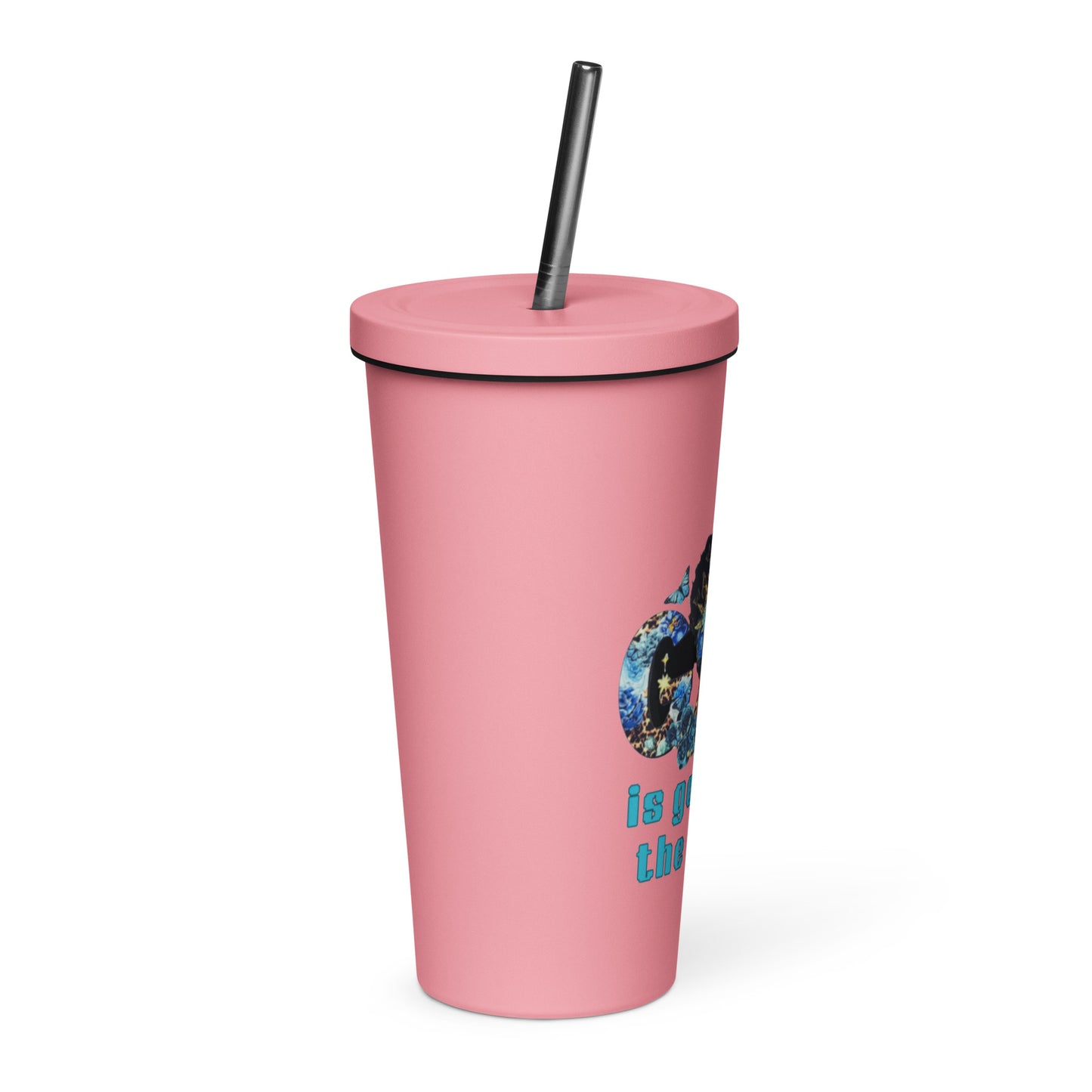 God is Good Insulated tumbler with a straw