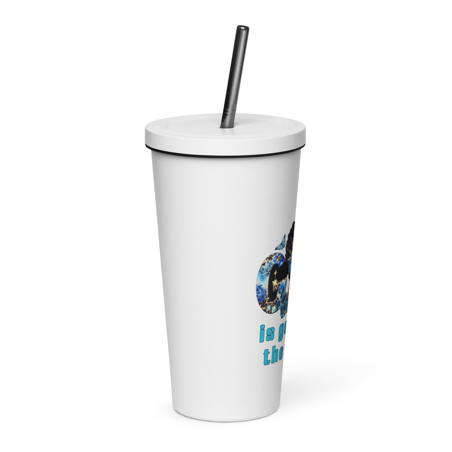 God is Good Insulated tumbler with a straw